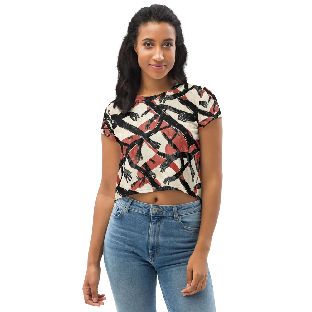 Midnight Reach on Crop Tee — Front