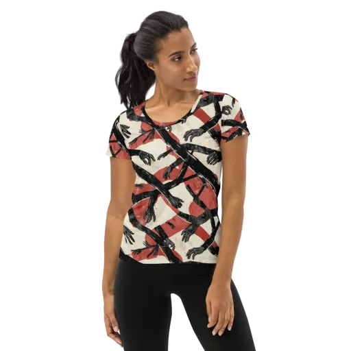 Midnight Reach on a Women's Athletic T-Shirt