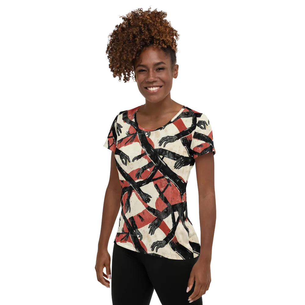 Midnight Reach on Women's Athletic T-Shirt — Left
