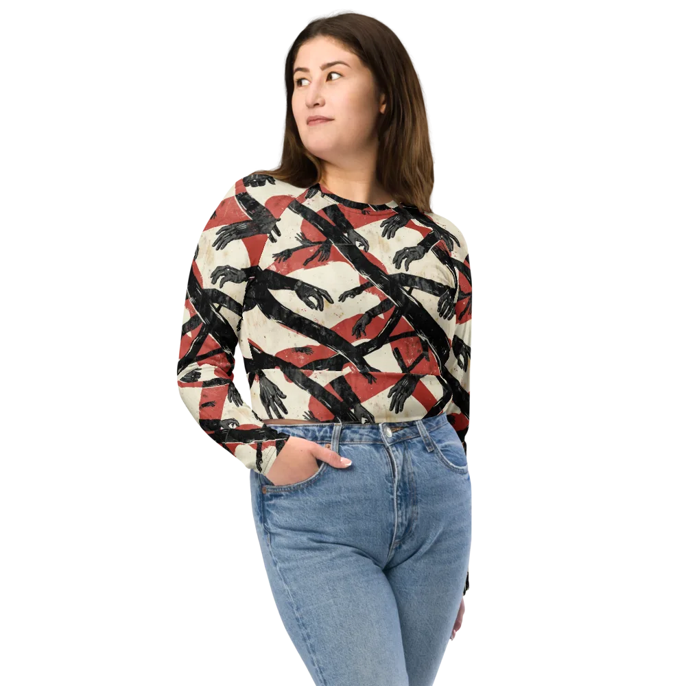 Midnight Reach on Long Sleeve Crop Top — Front