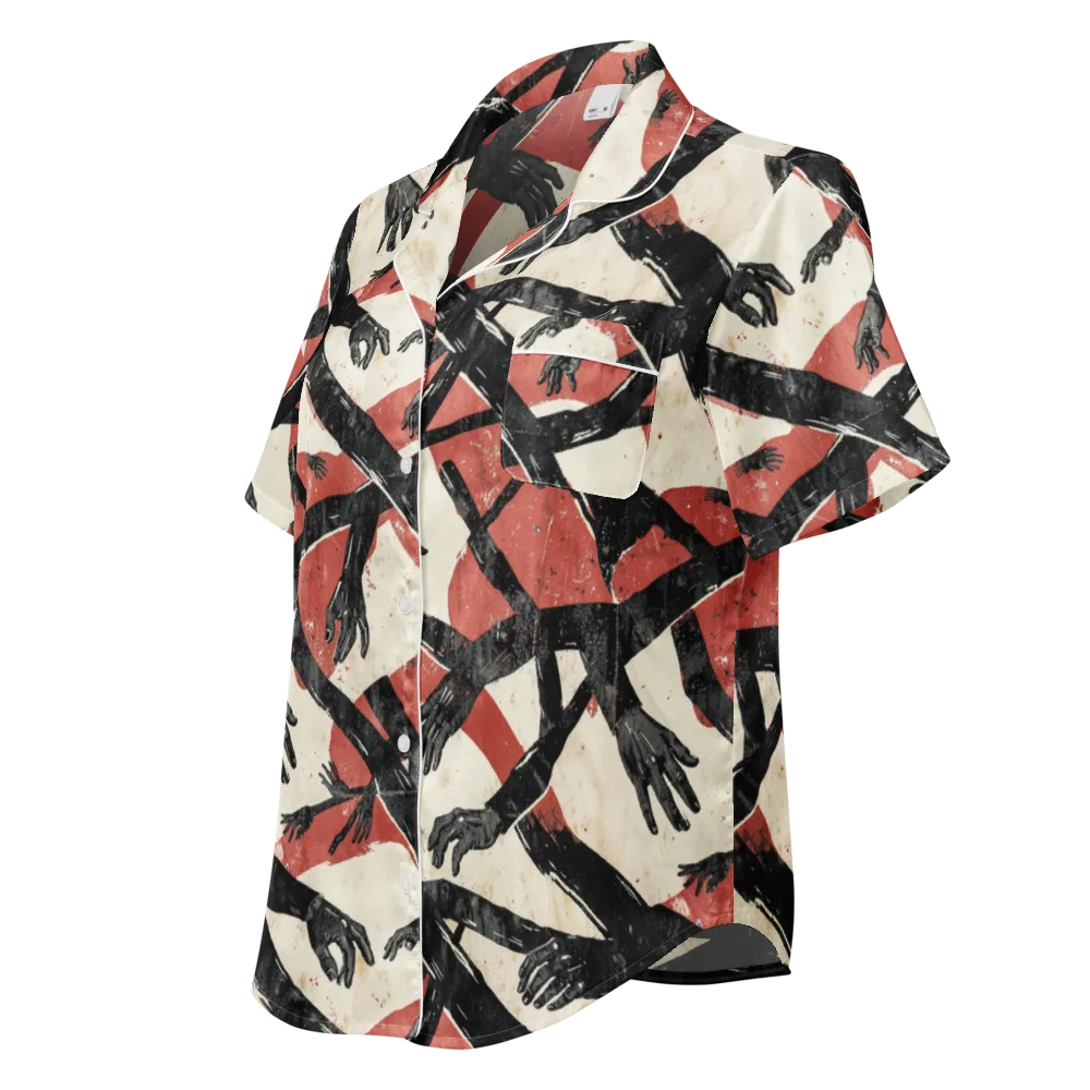 Midnight Reach on Women's Short Sleeve Pajama Top — Left Front