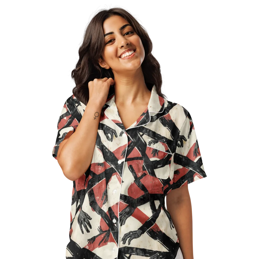 Midnight Reach on Women's Short Sleeve Pajama Top — Front