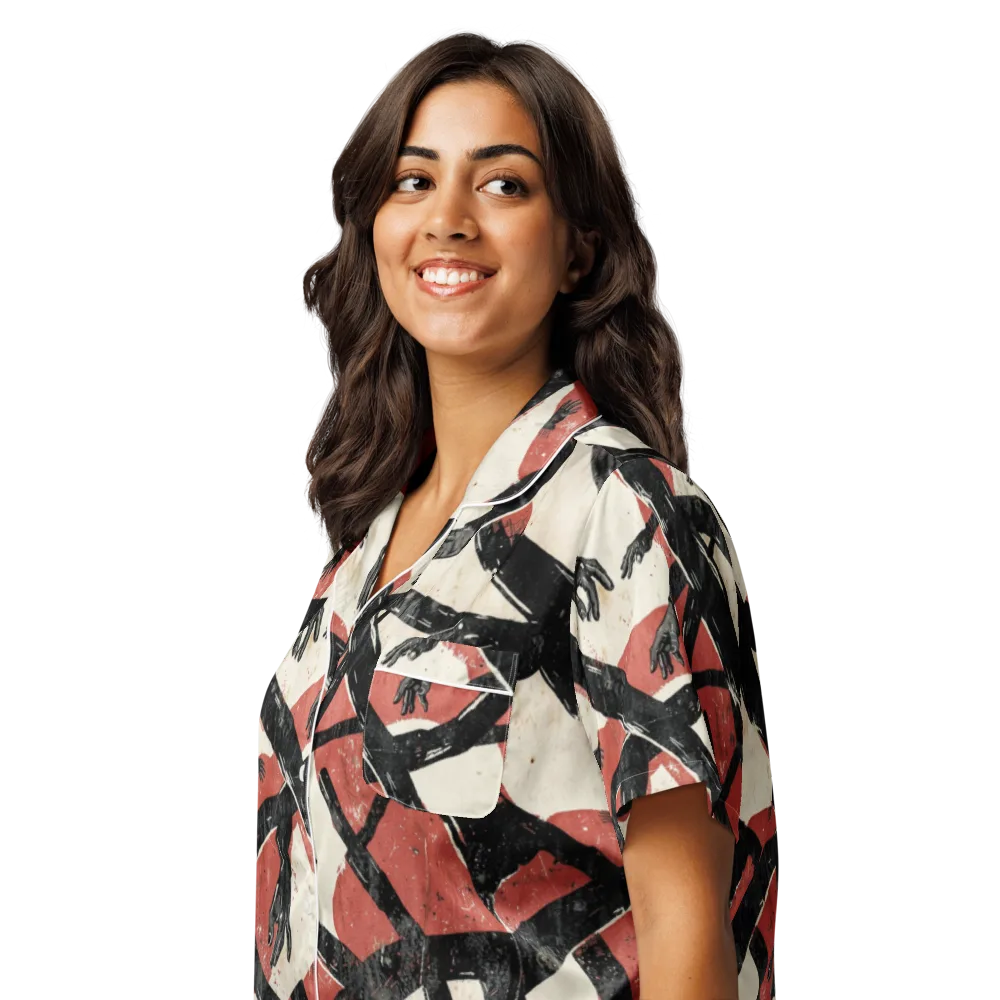 Midnight Reach on Women's Short Sleeve Pajama Top — Left Front