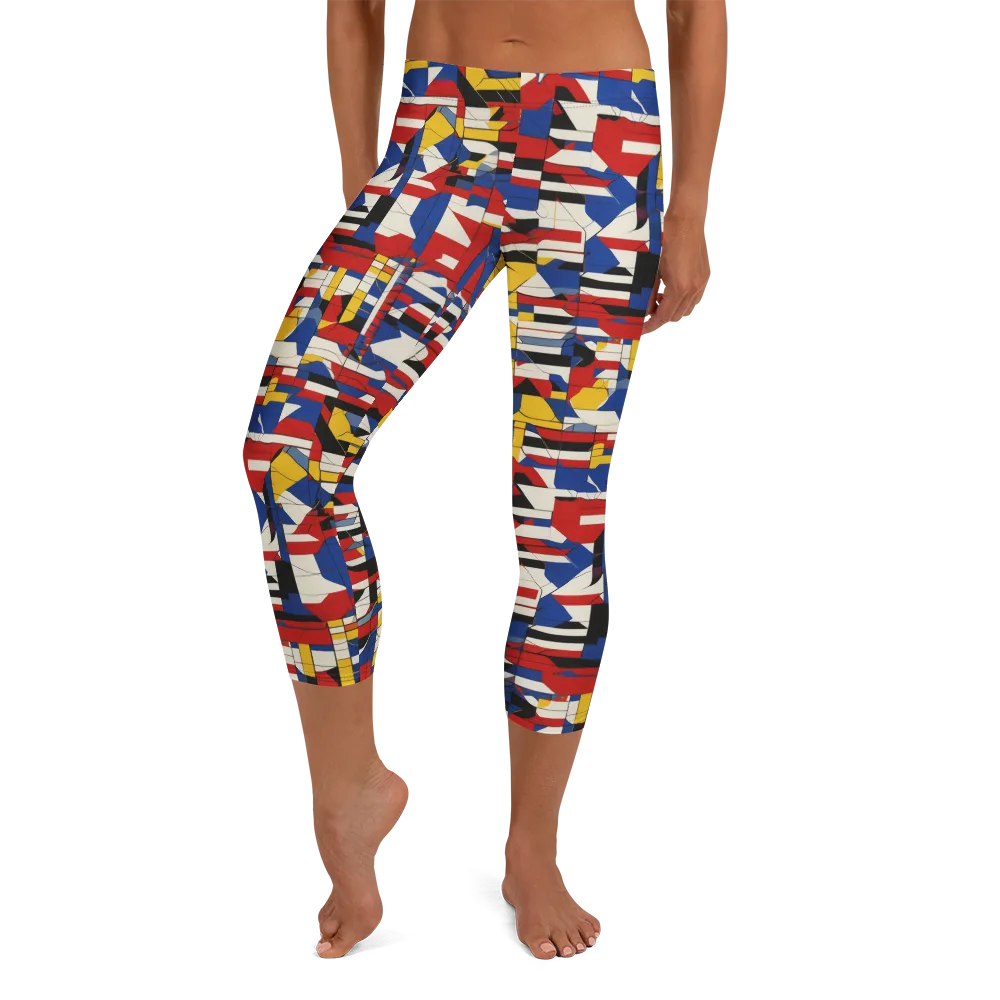 Chromatic Blueprint on Capri Leggings — Front