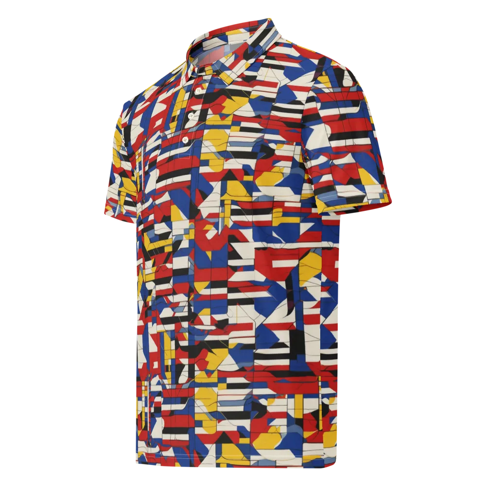 Chromatic Blueprint on Men's Slim Fit Polo Shirt — Left Front