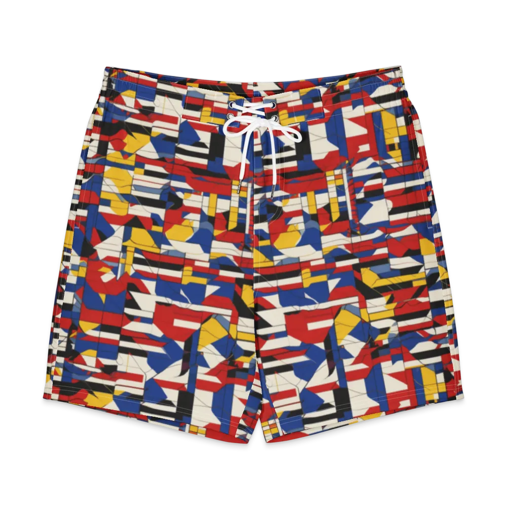 Chromatic Blueprint on Men's Board Shorts — Front