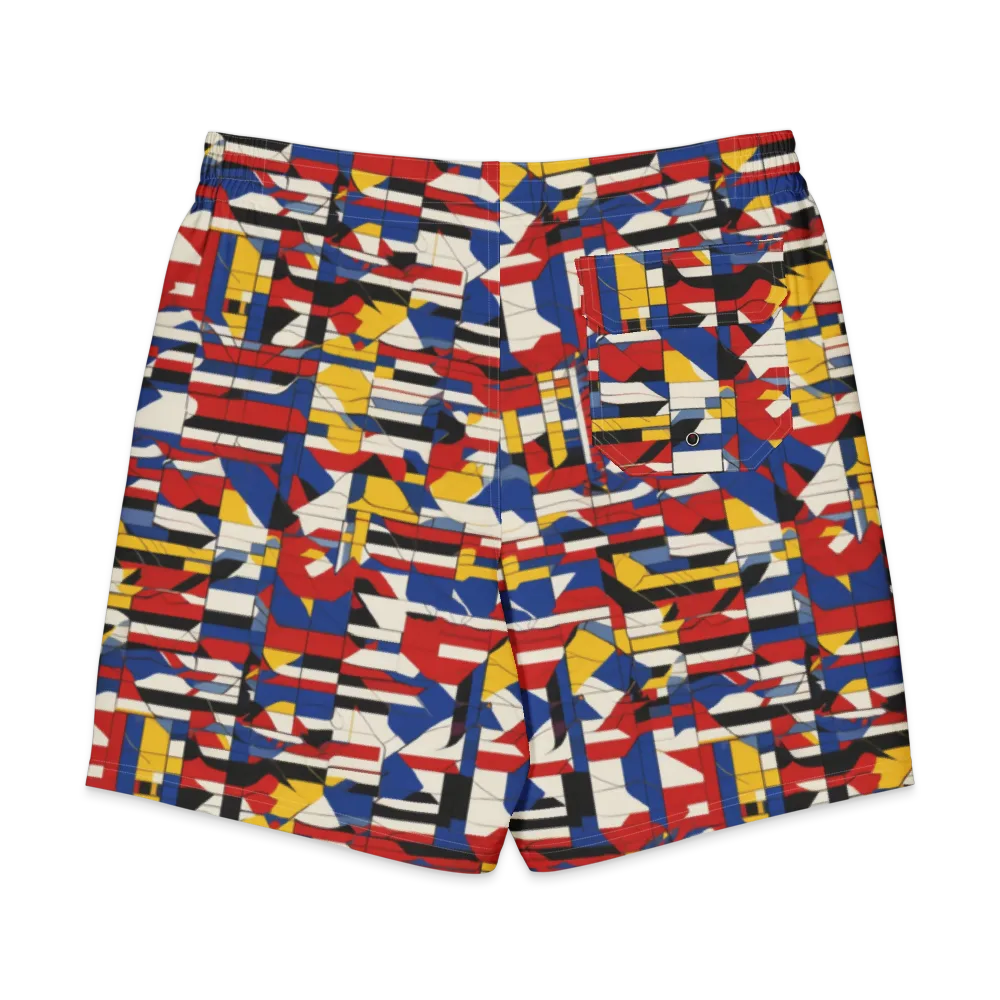 Chromatic Blueprint on Men's Board Shorts — Back