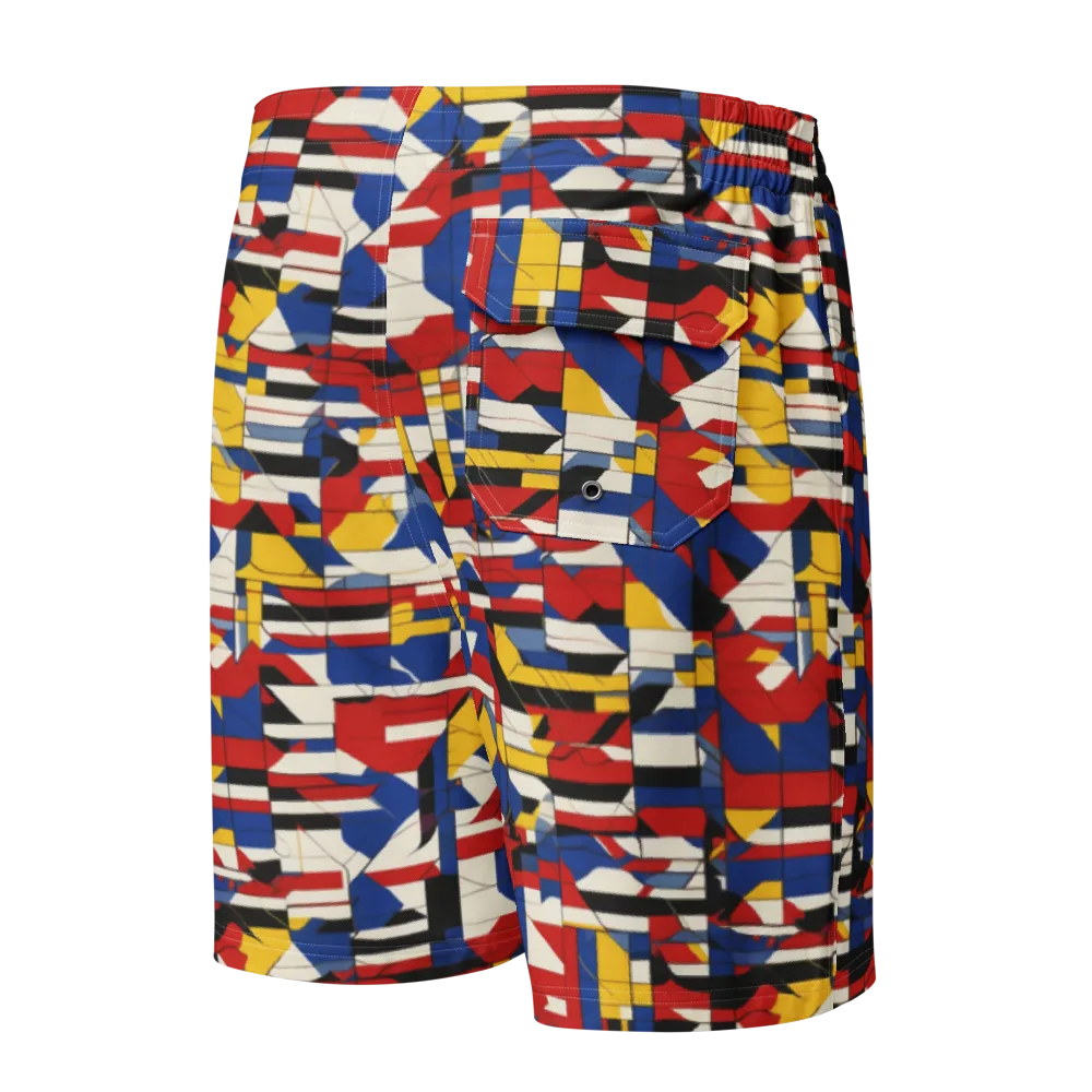 Chromatic Blueprint on Men's Board Shorts — Back