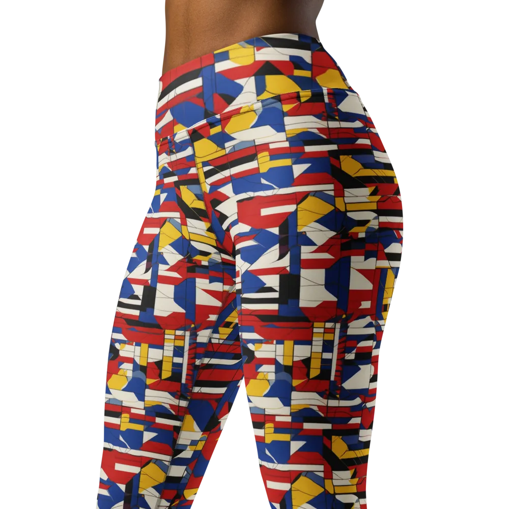 Chromatic Blueprint on Yoga Leggings — Left Front