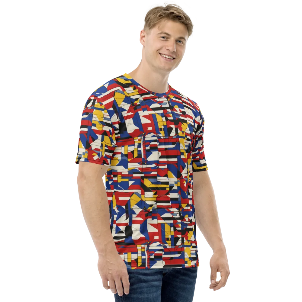 Chromatic Blueprint on Men's Crew Neck T-Shirt — Right