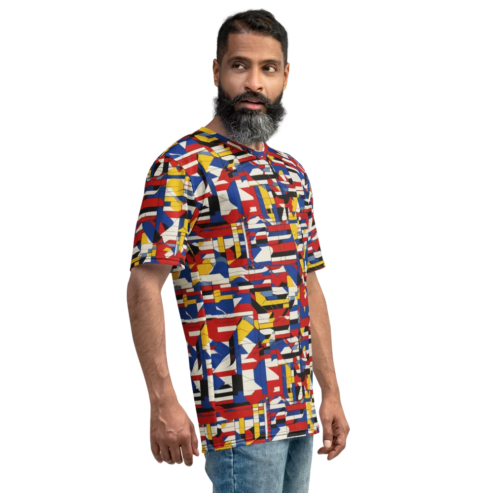 Chromatic Blueprint on Men's Crew Neck T-Shirt — Right