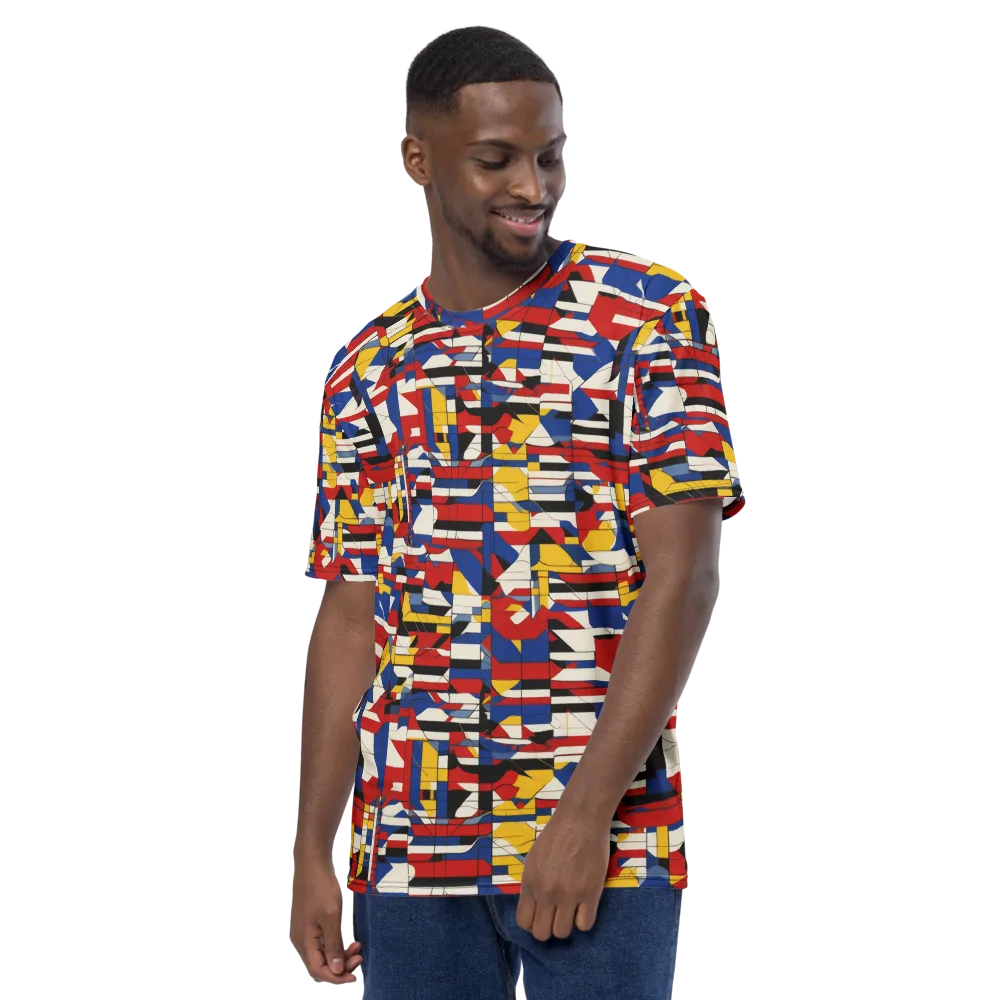 Chromatic Blueprint on Men's Crew Neck T-Shirt — Left