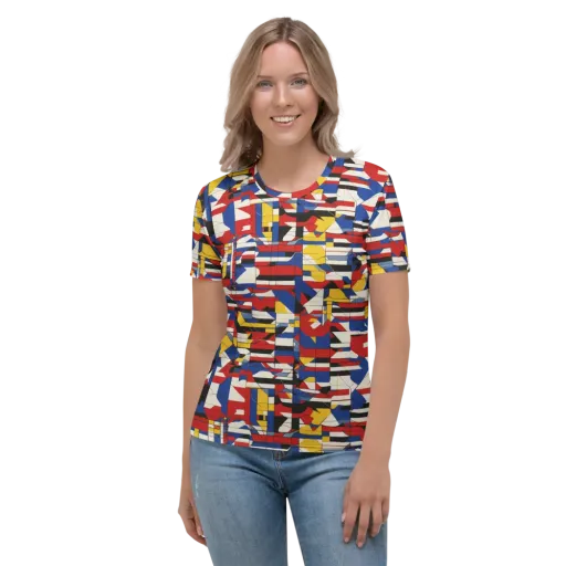 Chromatic Blueprint on a Women's Crew Neck T-Shirt