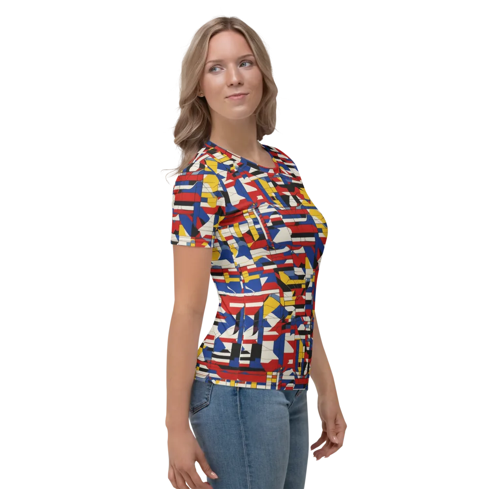 Chromatic Blueprint on Women's Crew Neck T-Shirt — Right