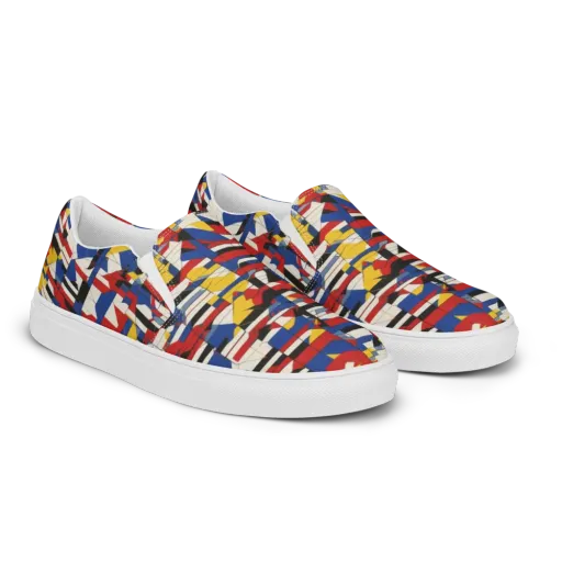 Chromatic Blueprint on a Men's Slip-On Canvas Shoes