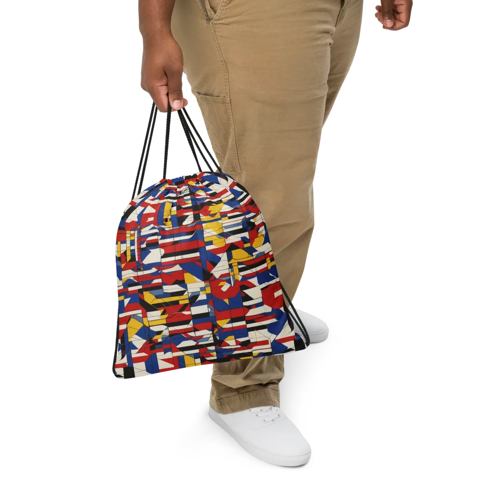 Chromatic Blueprint on Drawstring Bag — Front