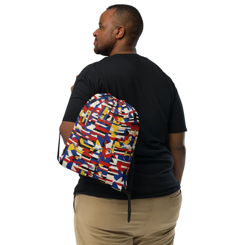 Chromatic Blueprint on Drawstring Bag — Front
