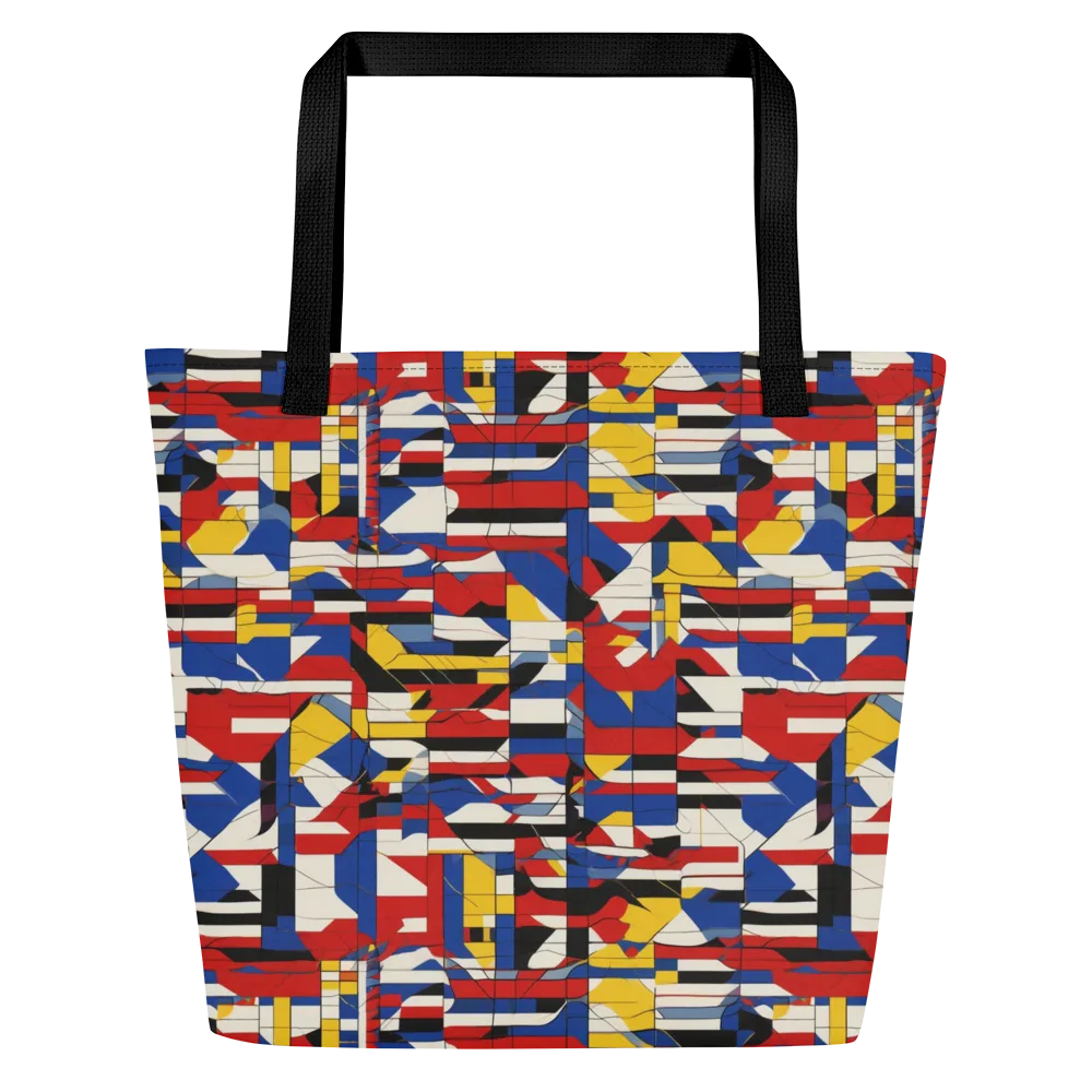 Chromatic Blueprint on Large Tote Bag W/ Pocket — Front