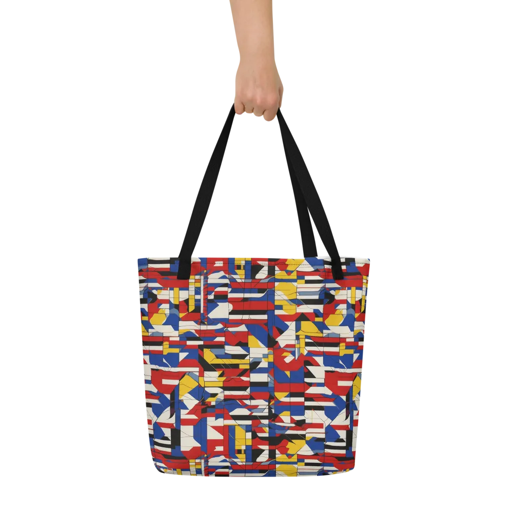 Chromatic Blueprint on Large Tote Bag W/ Pocket — Front