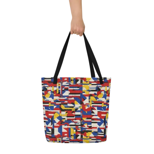 Chromatic Blueprint on a Large Tote Bag W/ Pocket