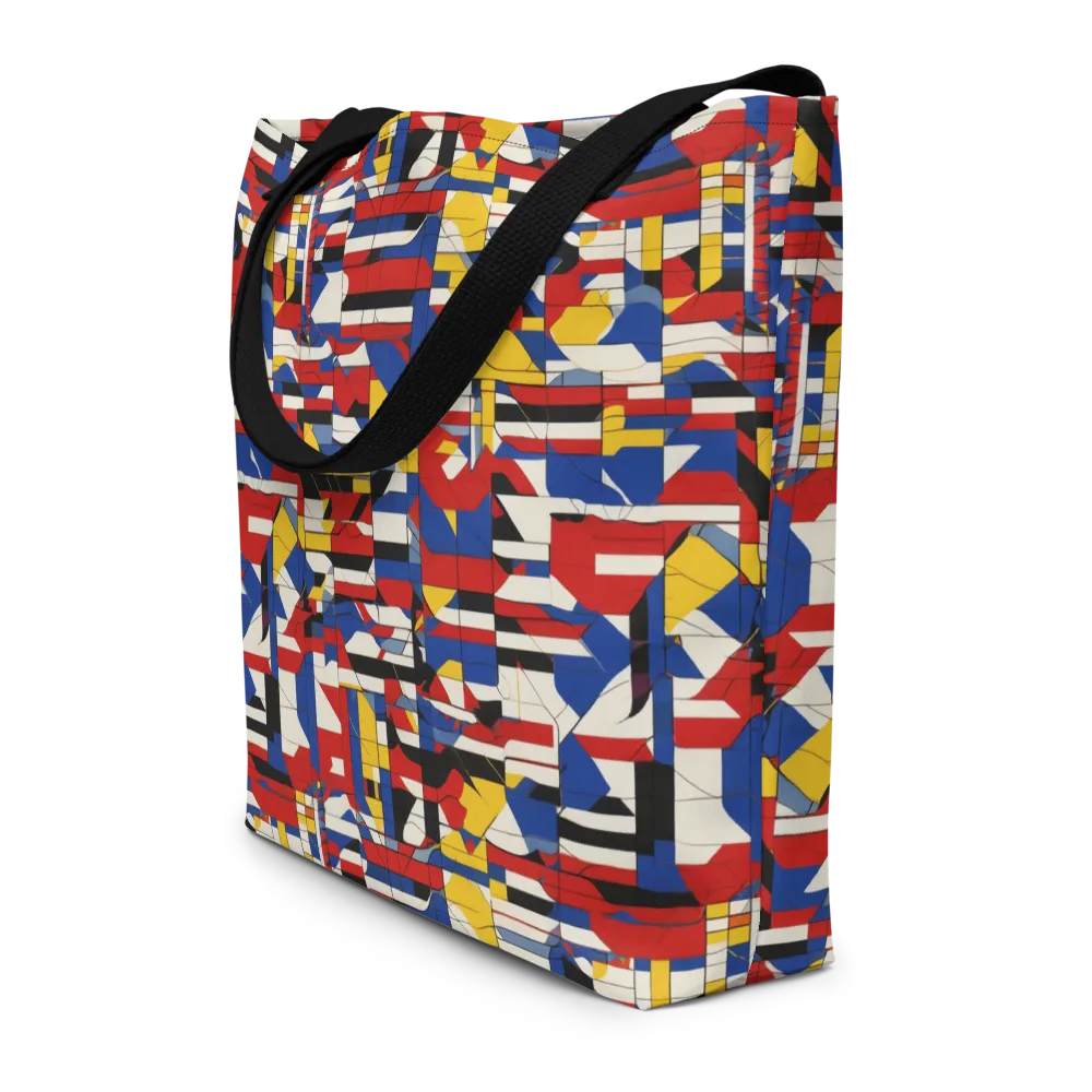 Chromatic Blueprint on Large Tote Bag W/ Pocket — Front