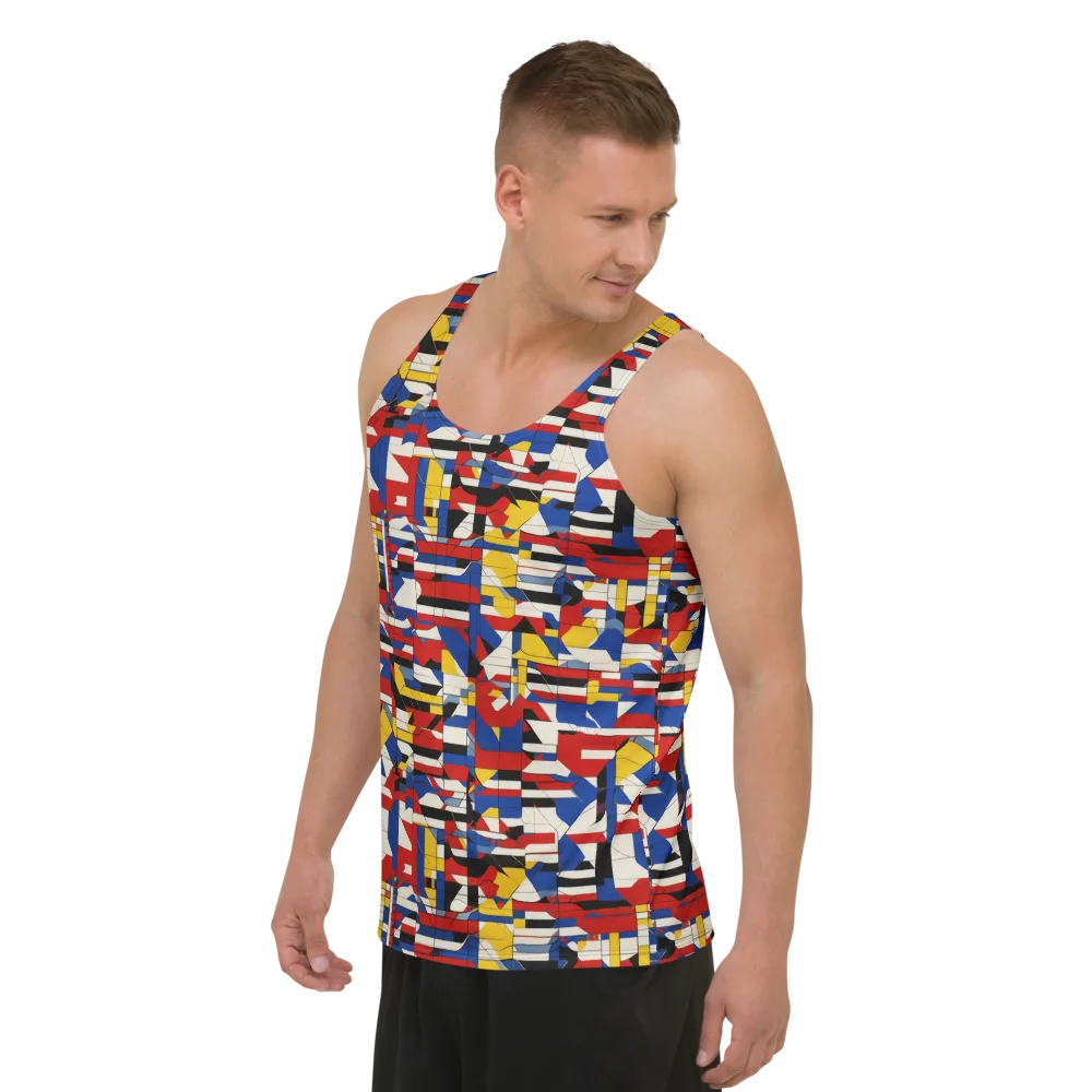 Chromatic Blueprint on Men's Tank Top — Left Front