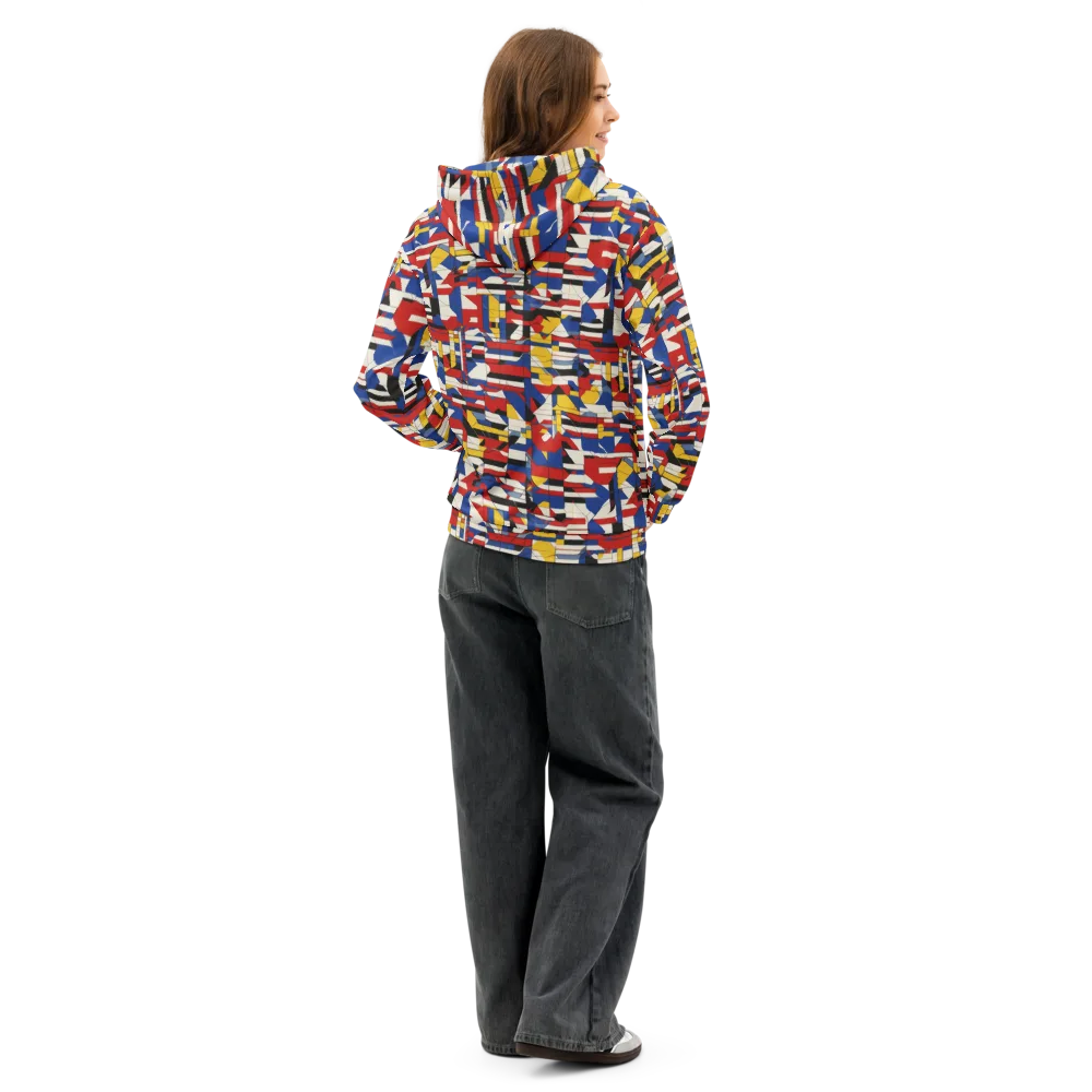 Chromatic Blueprint on Cotton Hoodie — Back