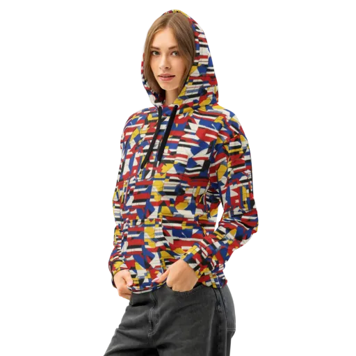 Chromatic Blueprint on a Cotton Hoodie
