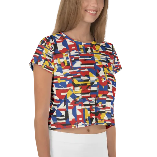 Chromatic Blueprint on a Crop Tee