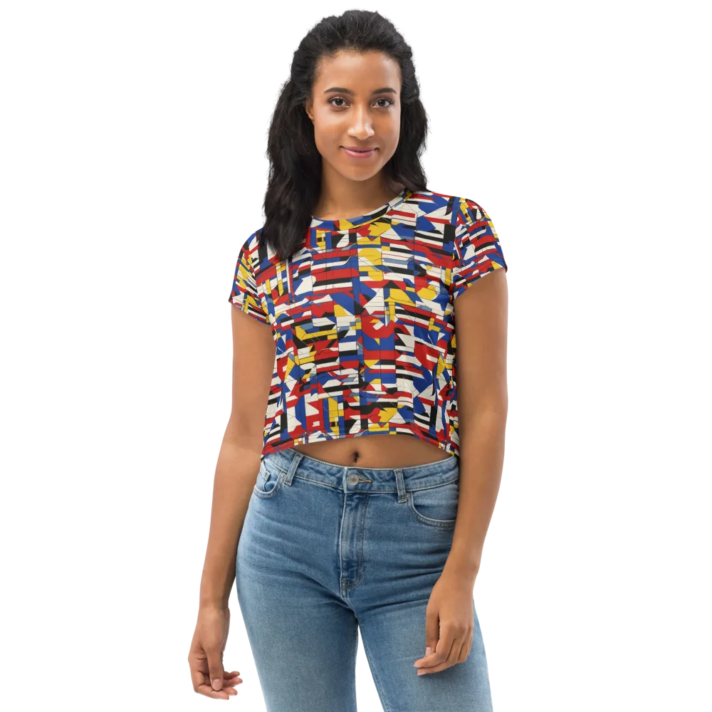 Chromatic Blueprint on Crop Tee — Front