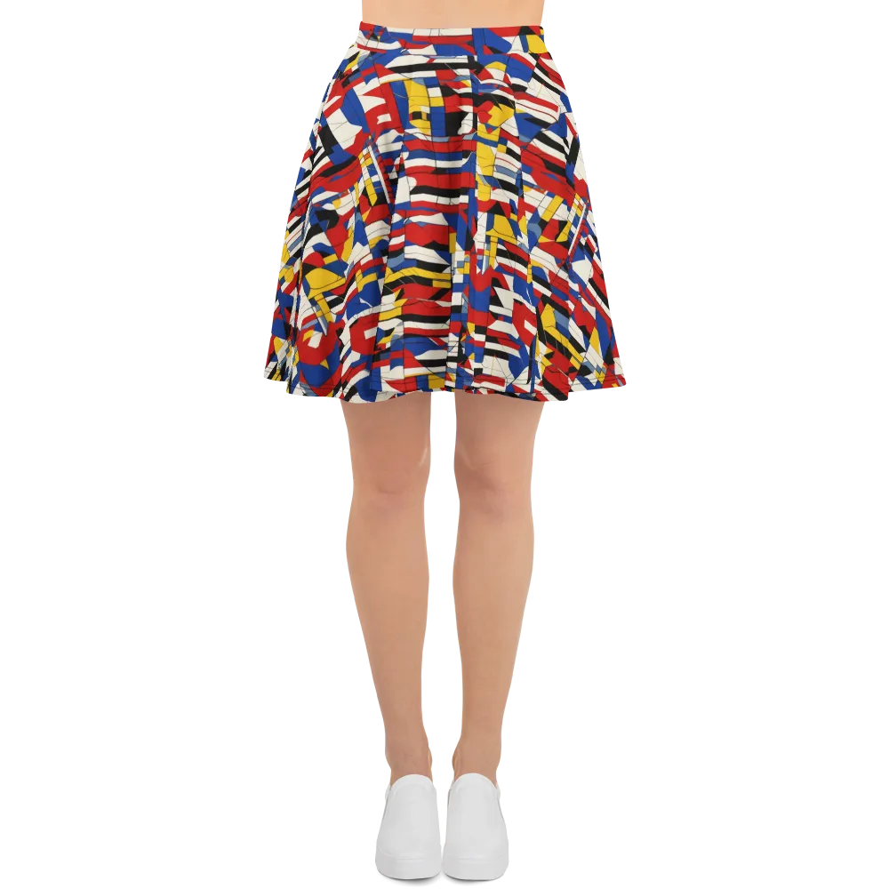 Chromatic Blueprint on Skater Skirt — Front