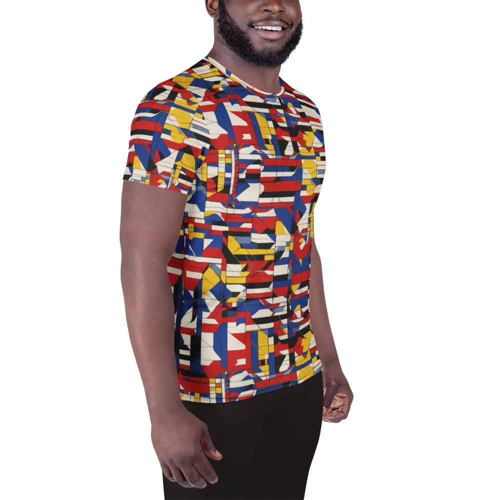 Chromatic Blueprint on Men's Athletic T-Shirt — Right