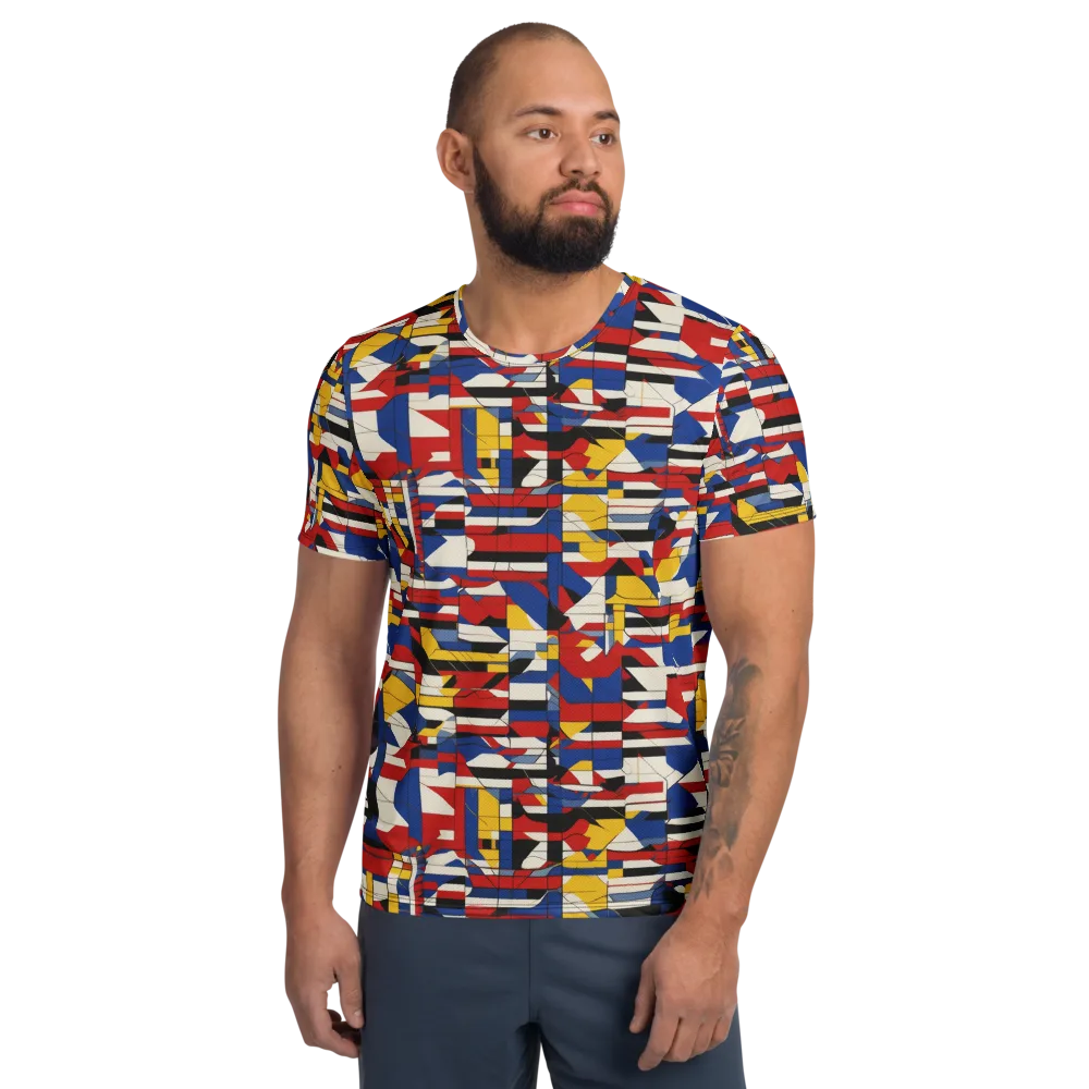 Chromatic Blueprint on Men's Athletic T-Shirt — Front