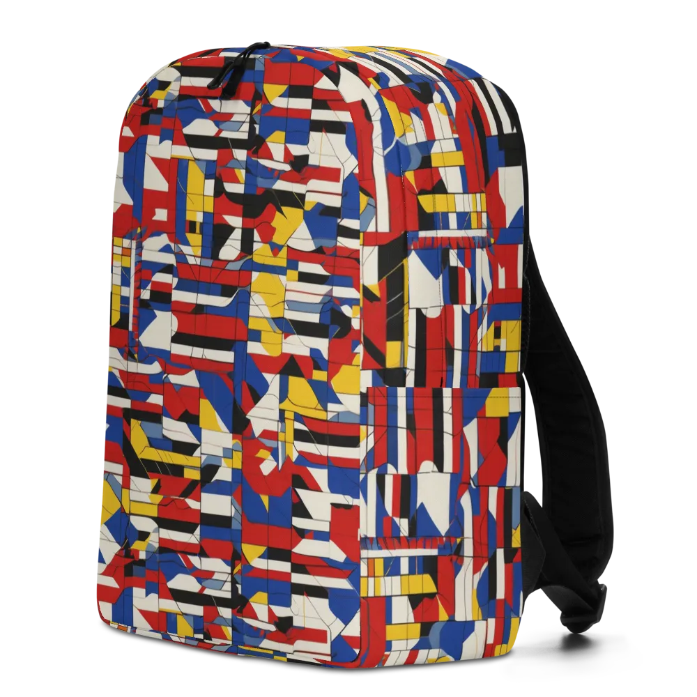 Chromatic Blueprint on Minimalist Backpack — Left