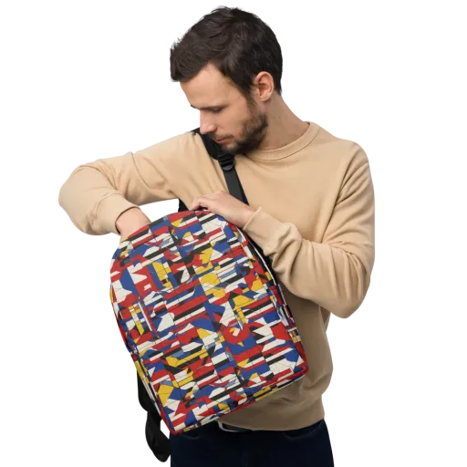 Chromatic Blueprint on a Minimalist Backpack