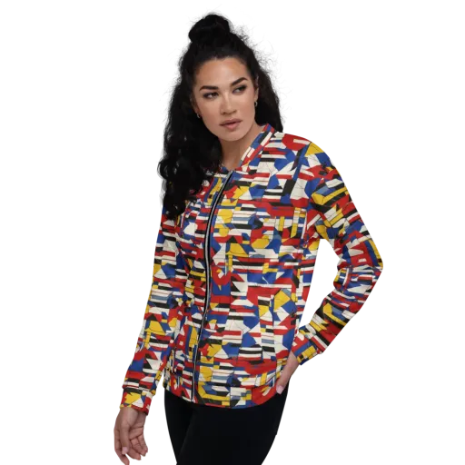 Chromatic Blueprint on a Bomber Jacket