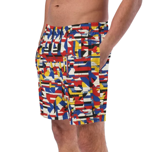 Chromatic Blueprint on a Swim Trunks