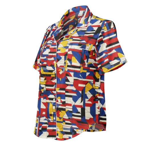 Chromatic Blueprint on a Women's Short Sleeve Pajama Top