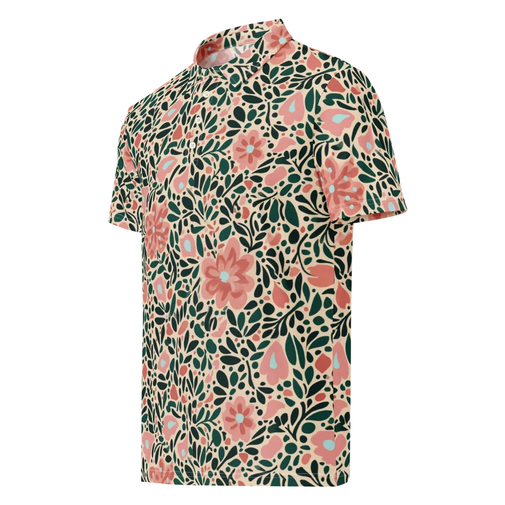 Rosewater Meadow on Men's Slim Fit Polo Shirt — Left Front