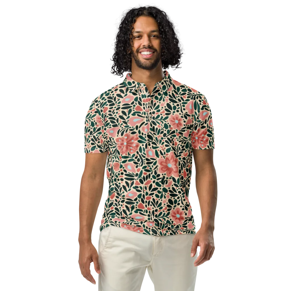 Rosewater Meadow on Men's Slim Fit Polo Shirt — Front
