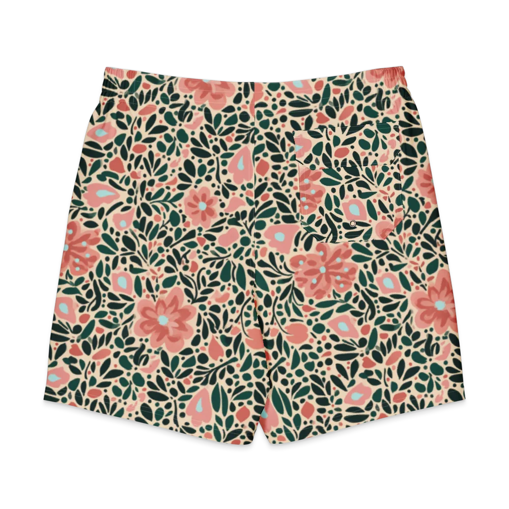 Rosewater Meadow on Men's Board Shorts — Back
