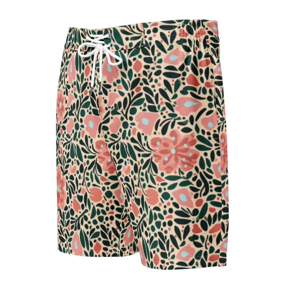Rosewater Meadow on Men's Board Shorts — Front