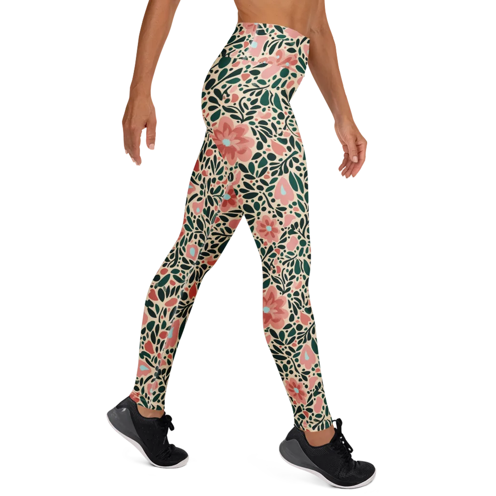 Rosewater Meadow on Yoga Leggings — Right