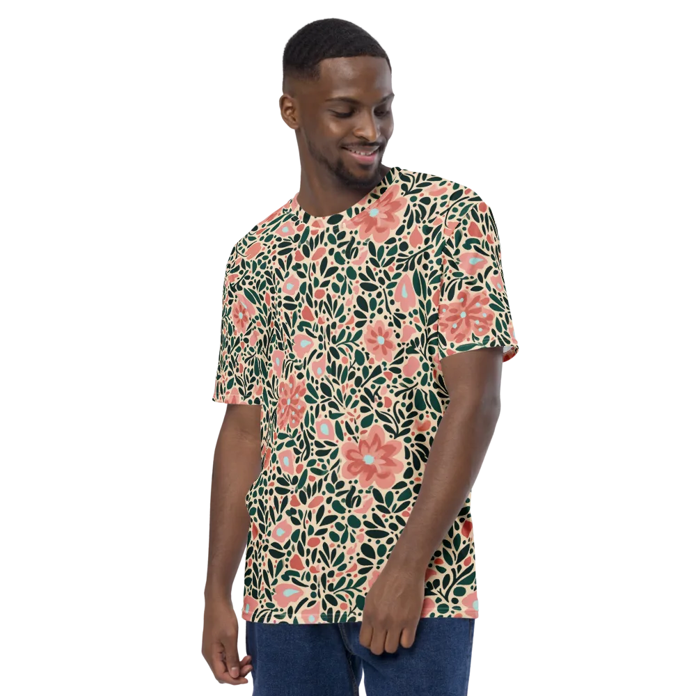 Rosewater Meadow on Men's Crew Neck T-Shirt — Left