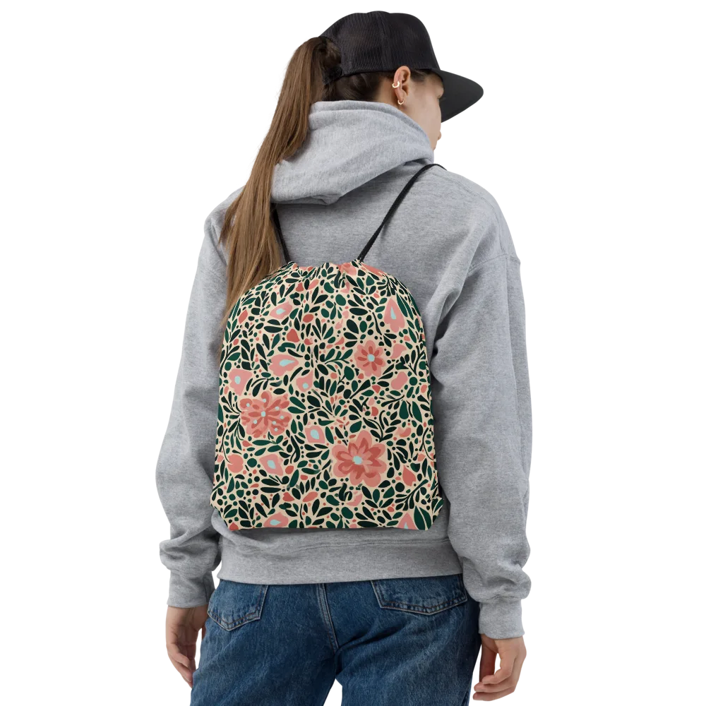 Rosewater Meadow on Drawstring Bag — Front