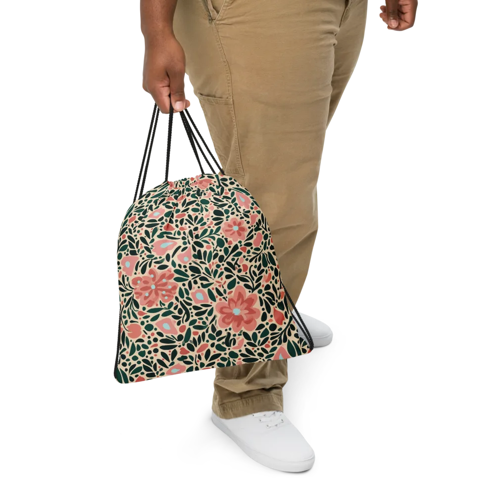 Rosewater Meadow on Drawstring Bag — Front