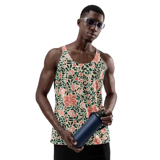Rosewater Meadow on a Men's Tank Top