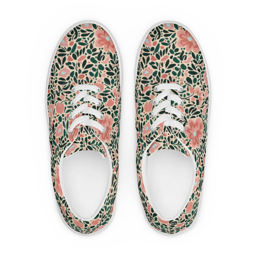 Rosewater Meadow on Men's Lace-Up Canvas Shoes — Front