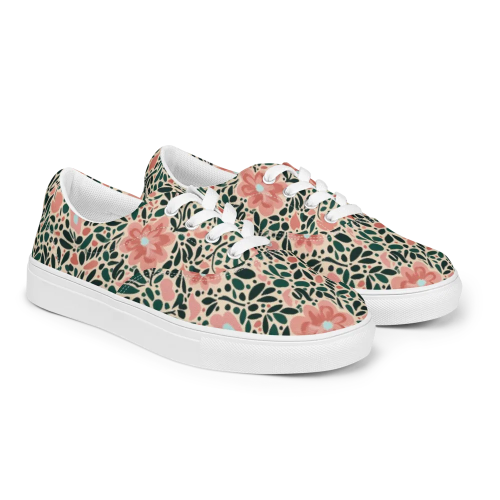 Rosewater Meadow on Men's Lace-Up Canvas Shoes — Right Front