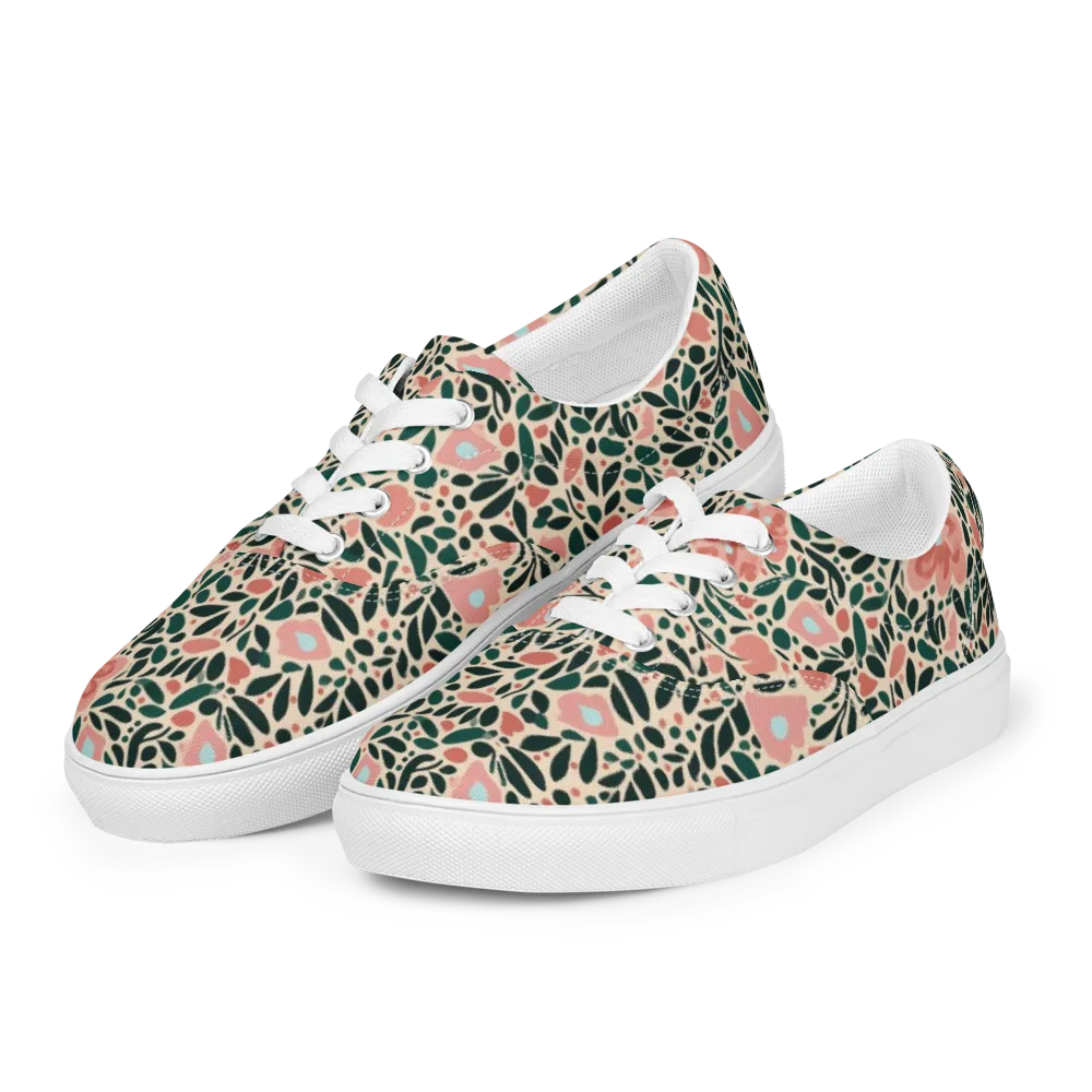 Rosewater Meadow on Men's Lace-Up Canvas Shoes — Left Front